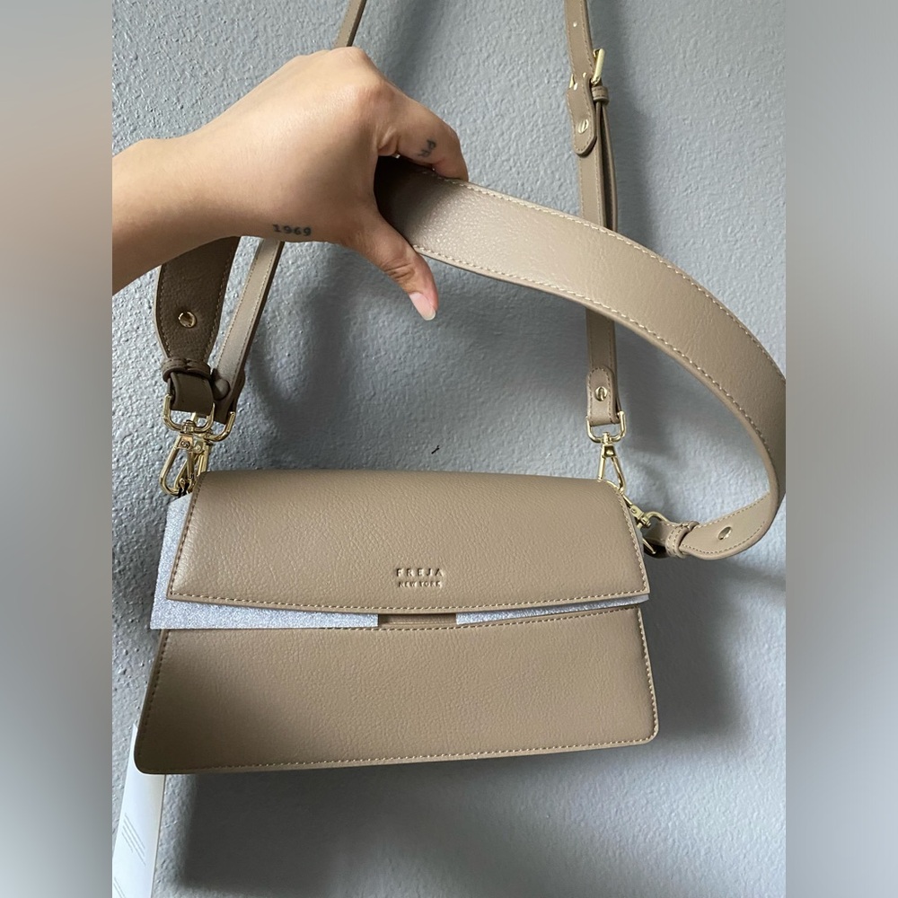 DISCONTINUED NEW with Dust Bag and tags Tan / Taupe Freja Mini Shoulder Bag - Picture 8 of 13